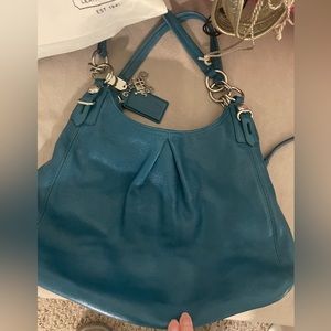 Coach leather bag teal